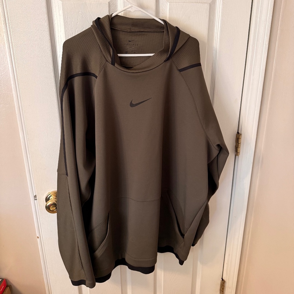 Mens Nike Pro Tech Pullover Hoodie - 4XLT - Army/Olive Green